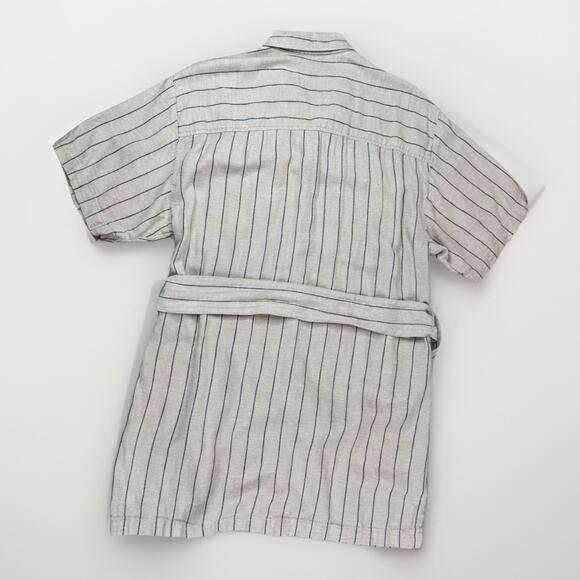 Abercrombie & Fitch Womens Linen Striped Button-Down Shirt Dress S Ivory Boho - Picture 13 of 14